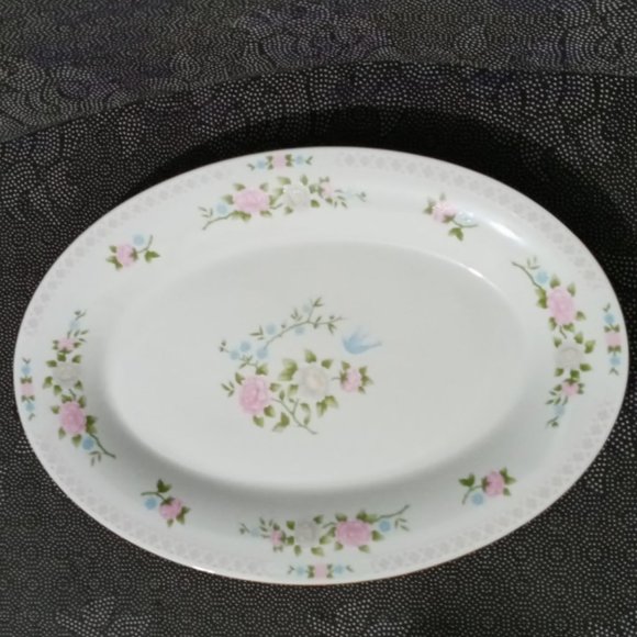 Oval Serving Platter Crown Ming Jian 14" - Picture 1 of 6